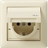 115701 Розетка с заземляющими контактами, крышкой и комплектом уплотнителей IP44 и установочной рамкой 1-мест. Кремовый Gira