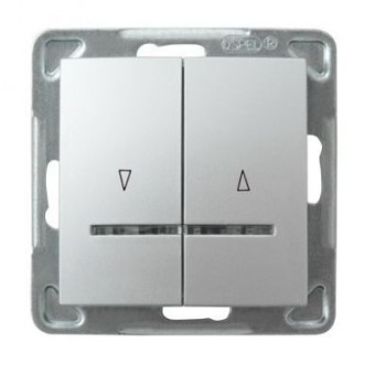 Ospel Impresja Серебро Выключатель жалюзийный с подсветкой, без рамки LP-7YS/m/18