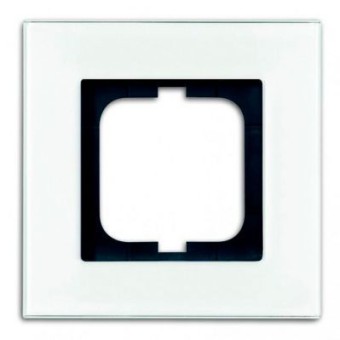 1754-0-4442 Рамка Carat Белое стекло 1-постовая ABB