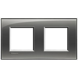 LNA4802M2KF Рамка LivingLight Квадрат Лондонский туман 2+2 модуля Bticino