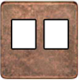 FD04318RU-M Монтажная плата для 2-х инф. разъемов RJ-45 черный, цвет Rustic Cooper FEDE