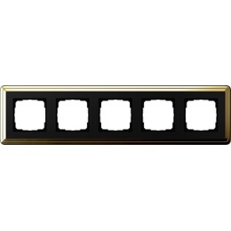 0215632 Рамка Classix Латунь / Черный 5-постовая Gira