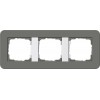 0213413	 Рамка с белой подложкой E3 Темно-серый / Белый 3-постовая Gira