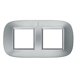 HB4802/2XC Рамка Axolute Овал Зеркальный алюминий 2+2 модуля Bticino