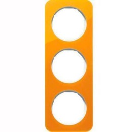 10132339 Рамка R.1 Оранжевый, белый 3-постовая Berker