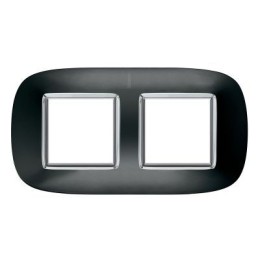 HB4802/2XS Рамка Axolute Овал Темный металлик 2+2 модуля Bticino