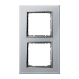 10126414 Рамка B.7 Алюминий, стекло 2-постовая вертикальная Berker