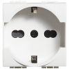 N4140/16 Розетка 2П + заземление (центр., боков.) 16А с защитными шторками 2 модуля Bticino