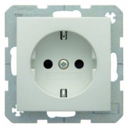 41238989 Штепсельная розетка SCHUKO цвет: полярная белизна, с блеском S.1/B.3/B.7 Glas Berker