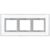 LSP983GLWW Рамка LS Plus Белое стекло 3-постовая Jung