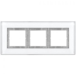 LSP983GLWW Рамка LS Plus Белое стекло 3-постовая Jung