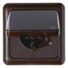 471801 Штепсельная розетка SCHUKO с откидной крышкой и рамкой цвет: коричневый, с блеском Влагозащищенный скрытый монтаж IP44 Berker