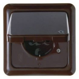 471801 Штепсельная розетка SCHUKO с откидной крышкой и рамкой цвет: коричневый, с блеском Влагозащищенный скрытый монтаж IP44 Berker