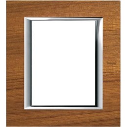 HA4826LTK Рамка Axolute Квадрат Тиковое дерево 3+3 модуля Bticino
