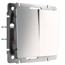 WL02-SW-2G-2W Выключатель двухклавишный проходной (глянцевый никель) Antik Werkel a028845