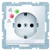 41086089 Розетка SCHUKO с защитой от перенапряжения и полем для надписи цвет: полярная белизна, с эффектом бархата, Q.1 Berker