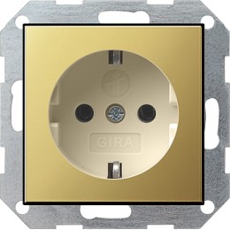 0453614 Розетка с защитой от детей Латунь Gira