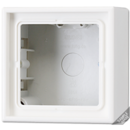 LS581AW 1-ая Коробка для накладного монтажа с основанием, сл.кость Jung LS серия