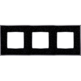 FD01333BQCB Рамка Vintage Corinto Blackquartz / Хром 3-постовая Fede