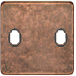 FD04321RU-M Латунная накладка под 2 тумблера , цвет Rustic Cooper+black FEDE
