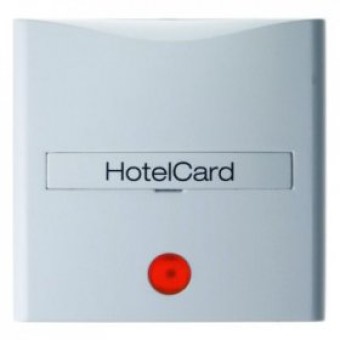 16401909 Hакладка карточного выключателя для гостиниц с оттиском и красной линзой цвет: полярная белизна, матовый S.1/B.1/B.3/B.7 Glas Berker