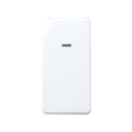 27134-64 Выключатель двухполюсный с контрольной подсветкой, 16А 250В, узкий модуль, Simon 27, белый