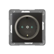 Ospel Impresja Антрацит Розетка 1-я с/з Schuko со шторками, без рамки GP-1YSP/m/50 Ospel Impresja Антрацит Розетка 1-я с/з Schuko со шторками, без рамки GP-1YSP/m/50