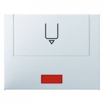 16417109 Hакладка карточного выключателя для гостиниц с оттиском и красной линзой цвет: полярная белизна, с блеском K.1 Berker