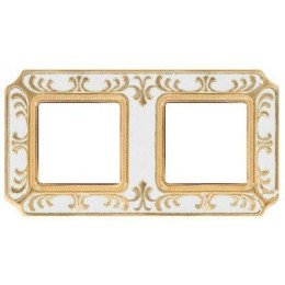 FD01352OPEN Рамка Smalto Italiano Siena Pearl white 2-постовая Fede