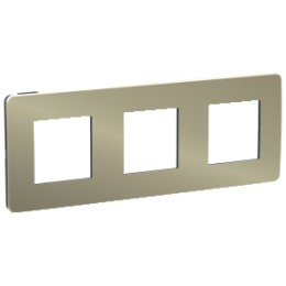 NU280652 Рамка Unica Studio Metal Бронза / Антрацит 3-постовая Schneider Electric