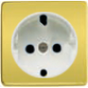 FD04335OB Обрамление розетки 2к+з, цвет bright gold, белый FEDE
