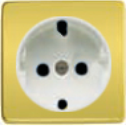 FD04335OB Обрамление розетки 2к+з, цвет bright gold, белый FEDE