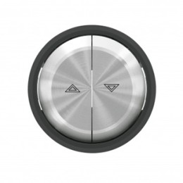 8644 CN Клавиша для механизмов управления жалюзи 2х клав с маркировкой кольцо Стекло чёрное , ABB