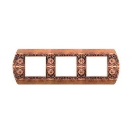 FD01423RU Рамка Sanremo Rustic copper 3-постовая гор/верт. Fede