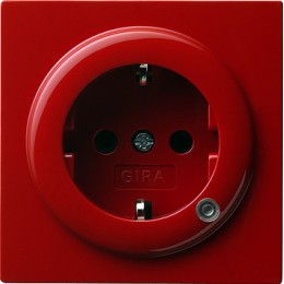 018243 Розетка с заземляющими контактами 16А/250В с индикатором Красный Gira S-color
