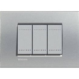 LNA4802TE Рамка LivingLight Квадрат Алюминий 2-модульная Bticino