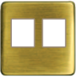 FD04318PB-A Монтажная плата для 2-х инф. разъемов RJ-45 бежевый, цвет Bright Patina FEDE