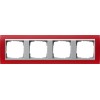 021492 Рамка Event Красный / Алюминий 4-постовая Gira