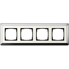 0214643 Рамка Classix Хром / Кремовый 4-постовая Gira 0214643 Рамка Classix Хром / Кремовый 4-постовая Gira