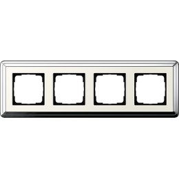 0214643 Рамка Classix Хром / Кремовый 4-постовая Gira