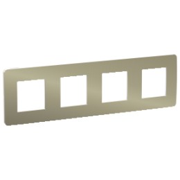 NU280850 Рамка Unica Studio Metal Бронза / Белый 4-постовая Schneider Electric