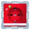 41086062 Розетка SCHUKO с защитой от перенапряжения и полем для надписи цвет: красный, бархат, Q.1 Berker