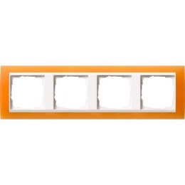 0214397 Рамка Event Оранжевый / Белый 4-постовая Gira