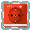41106014 Штепсельная розетка SCHUKO с контрольной лампой, полем для надписи цвет: оранжевый, бархат, Q.1 Berker