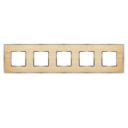 FD01455OCB Рамка Belle Epoque Wood OAK / bright chrome 5-постовая гор/верт. Fede