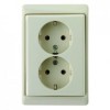 47530002 Двойная штепсельная розетка SCHUKO с рамкой цвет: белый, с блеском Arsys Berker