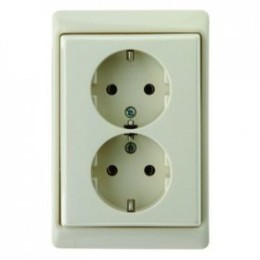 47530002 Двойная штепсельная розетка SCHUKO с рамкой цвет: белый, с блеском Arsys Berker