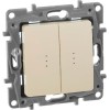 672316 Выключатель/переключатель двухклавишный с подсветкой - Etika - 10 A - 250 В~ - слоновая кость Legrand