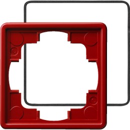 025143 Рамка с уплотнительной вставкой S-color Красный 1-постовая Gira