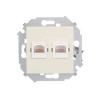 1591552-031 Розетка компьютерная двойная RJ45 кат.5e (AMP), слоновая кость Simon 15